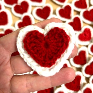 Inimi duble, crosetate manual, Bijuterii, Martisor, Arta de sticla, ARTYNOS