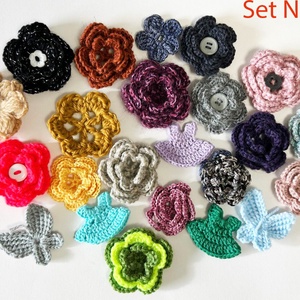 Lot aplicatii crosetate - casă & stil de viață - decorațiuni de casă - accesorii florale - flori la fir - Artynos.ro