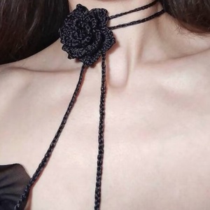  Choker negru crosetat - Artynos.ro