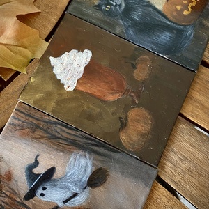 Ilustrații de toamnă pictate manual  - arte vizuale și accesorii  - picturi - pictură acrilică - Artynos.ro