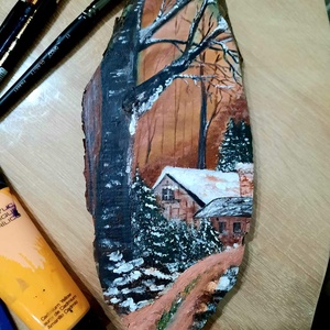 Pictura pe lemn de brad , Arte vizuale si accesorii , Picturi, Acuarele picturi, , ARTYNOS