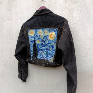 Geaca model unicat inspirat din Starry Night  - îmbrăcăminte și modă - haine damă - jachetă de femei - Artynos.ro