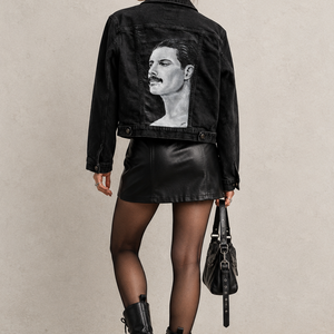 Geaca Model unicat cu Freddie Mercury Queen, Imbracaminte si moda, Haine dama, Jacheta de femei, Pictura, ARTYNOS