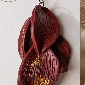 Cercei statement Botanica � Velvet Wine - bijuterii - cercei - cercei lungi - Artynos.ro