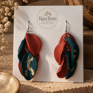 Cercei statement Botanica � Pumpkin and Moss - Artynos.ro