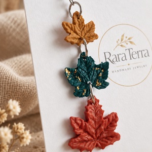 Cercei statement October Palette, Autumn Stories Collection,  Frunze din lut polimeric, RaraTerra, Bijuterii, Cercei, Cercei cu figurine, Altele, Autumn Stories • October Palette

October Palette aduna intr-o singura pereche culorile acelea de t..., ARTYNOS