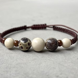 Asteroid jasp și marmură brățară minerală macrame -  - Artynos.ro