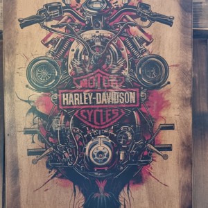 Harley Davidson imagine din lemn, Casa & Stil de viata, Accesorii pentru decorat casa, Picturi murale, Arta de perete din lemn, , ARTYNOS