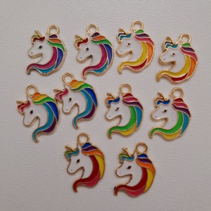 Medalie Fém - 19x13mm - unikornis - 10 db / csomag, , , ARTYNOS