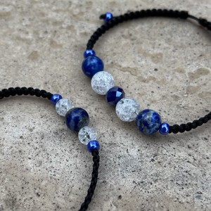 Set de bratari din lapislazuli si cristal de roca zdrobita, , , ARTYNOS