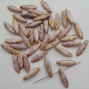 Perla de sticla ceha petala - 16 x 5,5 mm - 40 buc / pachet, , , ARTYNOS