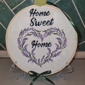 Levendulás falikép, Arte vizuale si accesorii , Imagini cu broderii, Broderii in cruciulita pe tesatura, Broderie, ARTYNOS