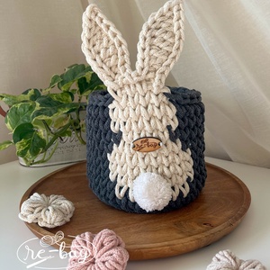 Coșuleț depozitare cu formă de iepuraș - decor de sărbători - decorațiuni de paște - coș de ouă - Artynos.ro