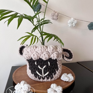 Coșuleț depozitare în formă de miel - decor de sărbători - decorațiuni de paște - coș de ouă - Artynos.ro