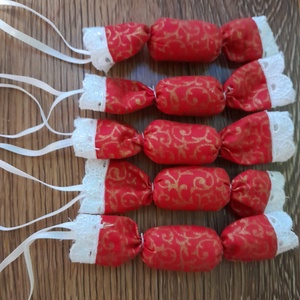 Textil cukorka karácsonyfára, Accesorii de Craciun, Decoratiuni de Craciun de casa, Decoratiuni pentru pomul de Craciun, Cusatura, ARTYNOS