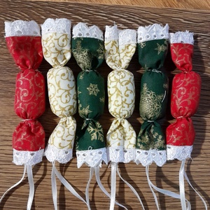 Textil szaloncukor,  - accesorii de crăciun - decorațiuni de advent - decor de masa advent - Artynos.ro