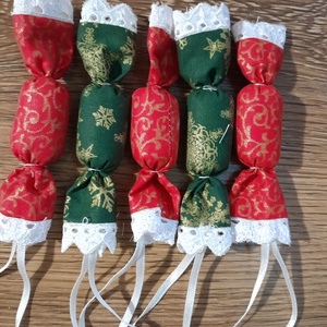 Textil szaloncukor,  - accesorii de crăciun - decorațiuni de advent - decor de masa advent - Artynos.ro