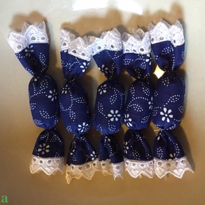 Textil szaloncukor, kékfestő, Craciun, Decoratiuni de Craciun de casa, Figurine pentru pomul de Craciun, , ARTYNOS