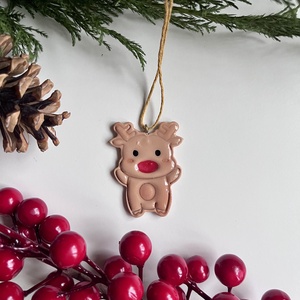 Ornament pentru brad, Craciun, Decoratiuni de Craciun de casa, Figurine pentru pomul de Craciun, Lucrare cu argila, Obiecte pictate, ARTYNOS