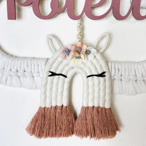 Decor de perete personalizat - macramé nor cu unicorn - girly -  - Artynos.ro