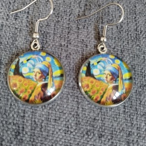 Cercei inspirati de Van Gogh si Vermeer cu accesorii medicale din otel, , , ARTYNOS