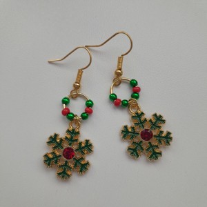 Cercei de Crăciun - fulg de nea -  - Artynos.ro