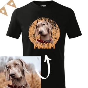 Tricou cu un personaj de desene animate din propria fotografie - cadou personalizat pentru proprietarii de caini - tricou caine, , , ARTYNOS