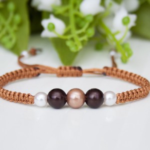 Bratara macramé impletita - Margele maro, , , ARTYNOS