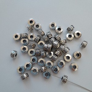 Distantiere metalice - 6x3mm - 51 buc / pachet - culoare argintiu antic, , , ARTYNOS