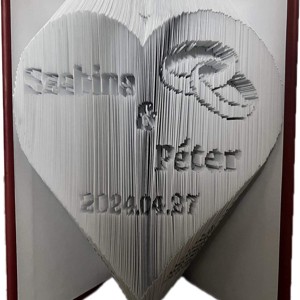 Sculptura carte de nunta, Casa & Stil de viata, Accesorii pentru decorat casa, Decoratiuni de masa si decoratiuni pentru rafturi , Sculptura de carte, carte pliata, , ARTYNOS