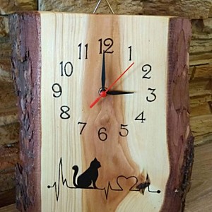 Craft ceas de perete cu pisoi pe larice -  - Artynos.ro