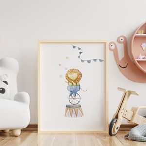 Decal de perete pentru camera copilului, poster artiști de circ, set unic personalizat de imagini cu animale, 3 bucăți -  - Artynos.ro