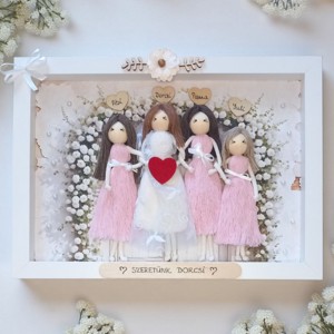 Păpuși personalizate din macramé pentru frați și surori � suvenir de nuntă într-o ramă foto 3D -  - Artynos.ro