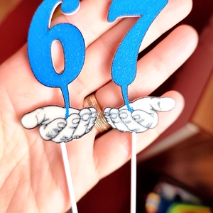 Topper six-seven, Accesorii nunta, Materiale decor pentru nunta, Decoratiuni tort de nunta, Altele, ARTYNOS