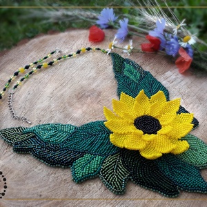 Colier statement cu floarea soarelui- model 1 - Artynos.ro