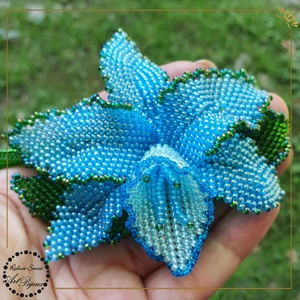 Colier ORHIDEE BLEU  - bijuterii - coliere - coliere statement - Artynos.ro