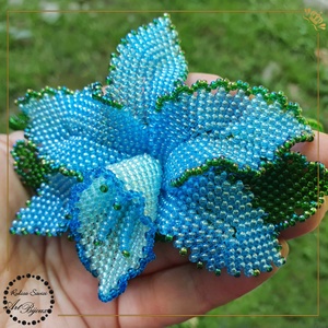 Colier ORHIDEE BLEU  - bijuterii - coliere - coliere statement - Artynos.ro