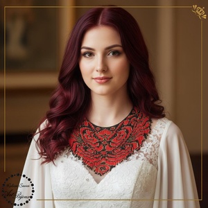 COLIER ELEGANT cu franjuri, , Confectionarea bijuteriilor, Impletituri, broderie cu margele, ARTYNOS