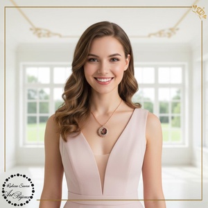 PANDANTIV trandafiri cu margine roz-piersica - Nr.3, Bijuterii, Coliere, Pandative, Confectionarea bijuteriilor, Impletituri, broderie cu margele, ARTYNOS