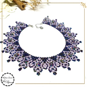 ZGĂRDAN ELEGANT - mov cu lila - bijuterii - coliere - coliere din mărgele - Artynos.ro