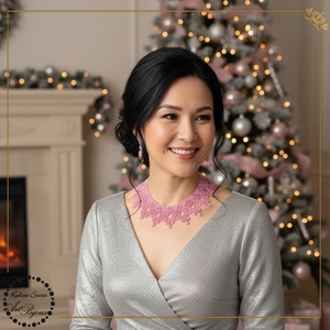 ZGARDAN ELEGANT - roz, Bijuterii, Coliere, Coliere din margele, Confectionarea bijuteriilor, Impletituri, broderie cu margele, ARTYNOS