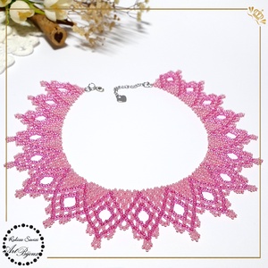 ZGĂRDAN ELEGANT - roz - bijuterii - coliere - coliere din mărgele - Artynos.ro