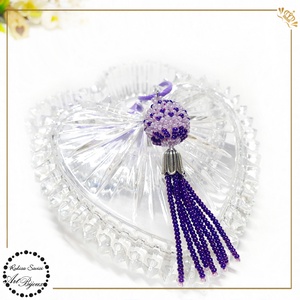 PANDANTIV BILUȚĂ CU FRANJURI lila cu mov - bijuterii - coliere - pandative - Artynos.ro