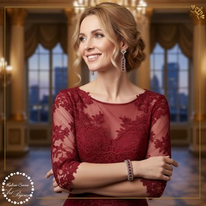 SET cu patratele - rosu+argintiu, Bijuterii, Seturi de bijuterii, Confectionarea bijuteriilor, Impletituri, broderie cu margele, ARTYNOS