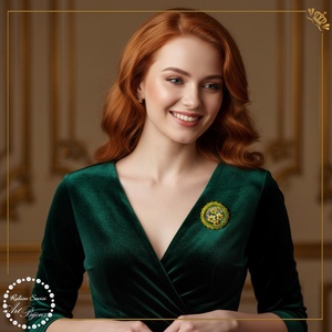 Brosa Cu Narcise Galbene, Bijuterii, Brose, Confectionarea bijuteriilor, Impletituri, broderie cu margele, ARTYNOS