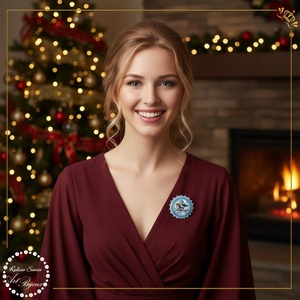 BROSA PASARI pe ramura cu zapada - nr. 2, Bijuterii, Brose, Confectionarea bijuteriilor, Impletituri, broderie cu margele, ARTYNOS