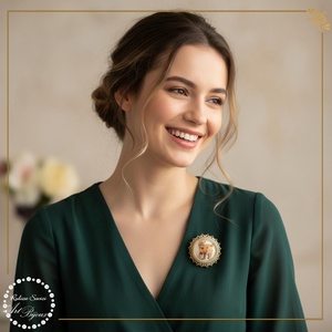 BROSA PISICA PORTOCALIE - nr. 1, Bijuterii, Brose, Confectionarea bijuteriilor, Impletituri, broderie cu margele, ARTYNOS