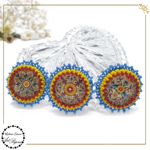 BROȘĂ MODELE STILIZATE cu margini tricolor - nr. 2 - bijuterii - broșe - Artynos.ro