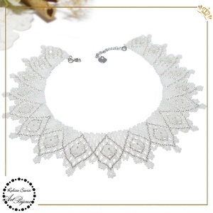 ZGĂRDAN ELEGANT - alb - bijuterii - coliere - coliere din mărgele - Artynos.ro