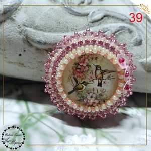 Broșă colibri și flori de cireș - nr. 39 - bijuterii - broșe - Artynos.ro